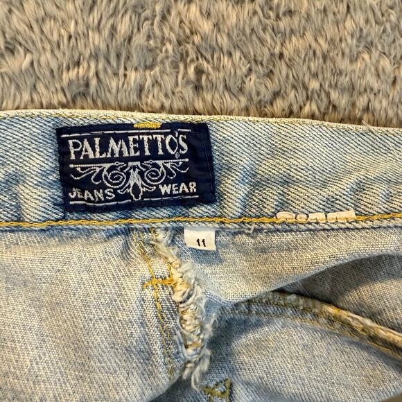 Vintage Palmetto' Jeans Wear Denim Shorts Pleated Raw Hem 11 - Picture 10 of 13